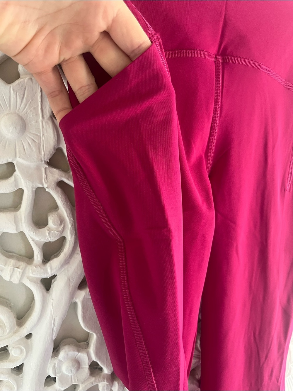 Lululemon Fast & Free Leggings Pink Size 2 High Rise Running Nulux Pockets - Picture 4 of 6